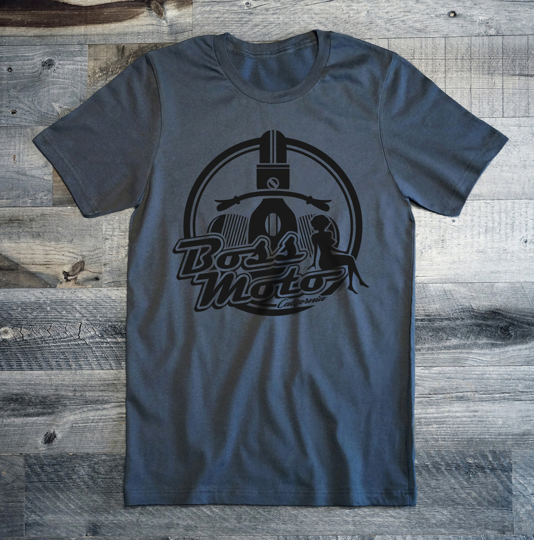 BOSS MOTO California Black Logo Motorcycle Tee Shirt